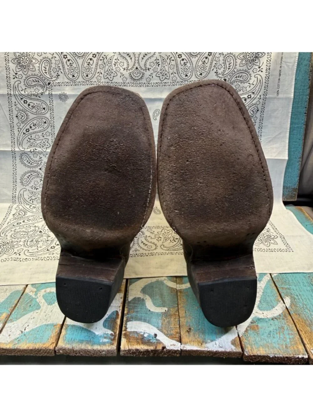 Pluma De Oro Square Toe Kids Sz 3 Handmade Cowboy Boots Leather Stitched/Mexico